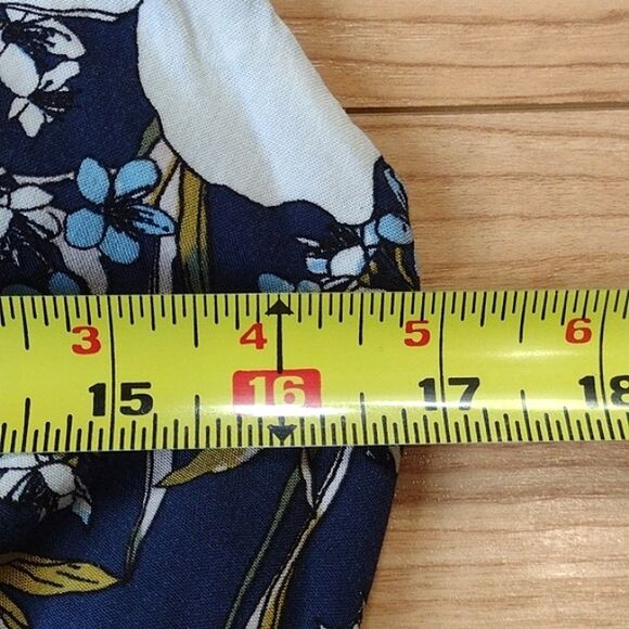 Maurices Navy Blue Sundress with Floral Print and Strappy Back Size Large - Picture 10 of 11